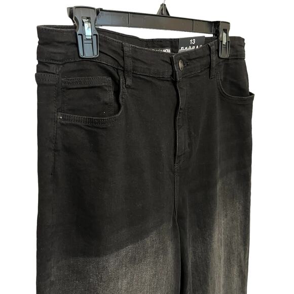 Fashion Nova Wide Leg Jeans Ombre Slit Juniors 13 - Picture 2 of 9